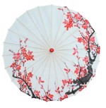 Solparaply/ parasol - hvid rød gren